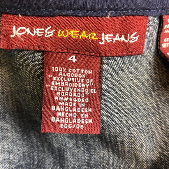 Jones Wear Jeans Denim Panel Skirt Size 4 - Picture 6 of 7